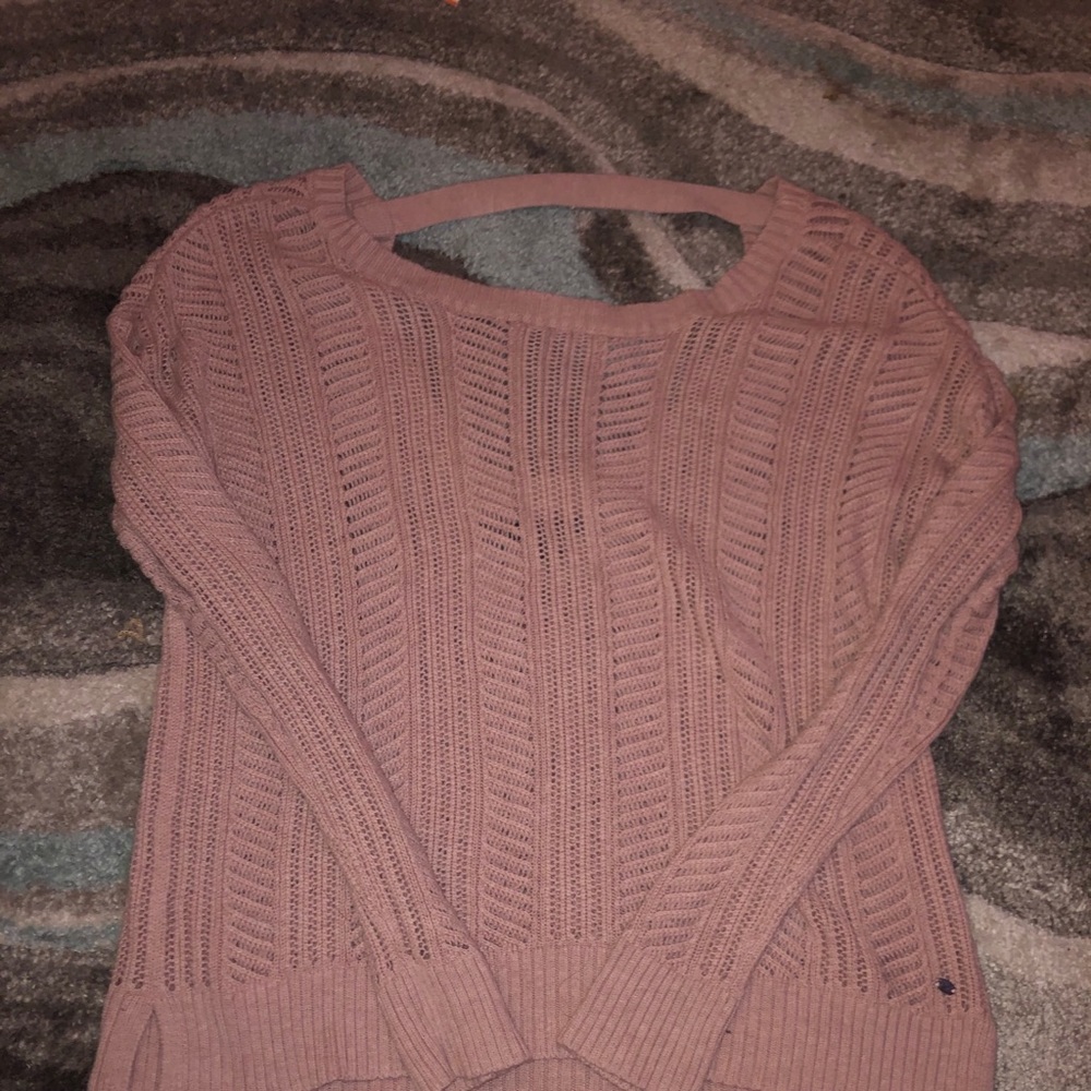 Pink open back sweater